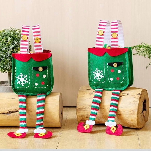 6 Christmas themed elf treat bags NEW - Picture 4 of 6